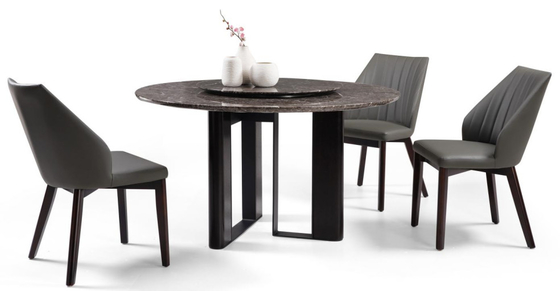 Modern Round Dining Table Set Furniture D100 X H75cm With Stainless Steel Marble Material