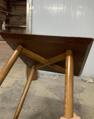 Home Solid Wood Square Side Table Furniture 500*500mm With 2 Shelves