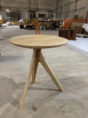 Living Room Unique Round Sofa Side Coffee Table With Trianqle Legs