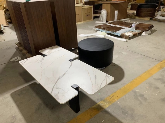 Modern White Marble Irregular  Coffee Table Living Room Furniture