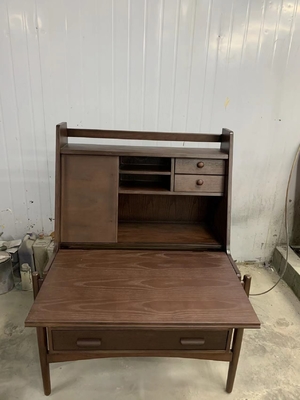 Bedroom Wooden Makeup Vanity Desk Retro Luxury Dressing Table With Mirror