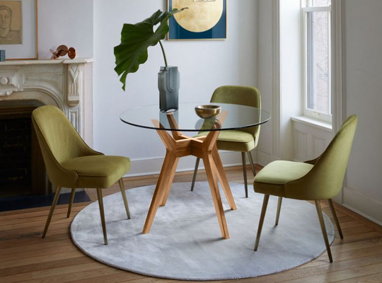 Brown Dining Table Set Furniture Modern Style With Chair