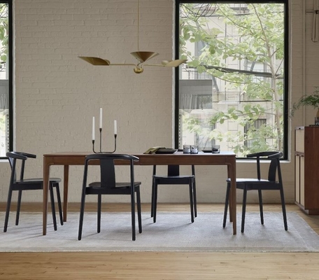 Rectangular Dining Table Set Furniture With Semi Gloss Finish And Chair
