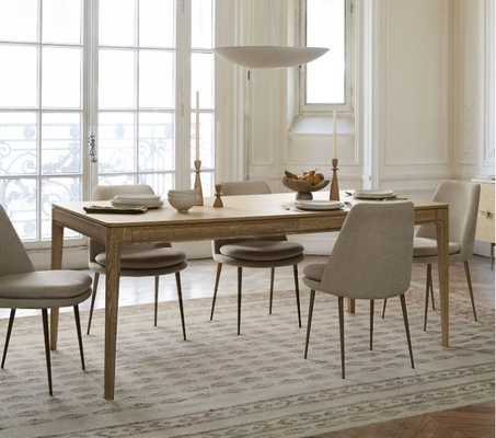 Rectangular Dining Table Set Furniture With Semi Gloss Finish And Chair