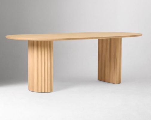 Oval Shape Dining Table Set Furniture Assembly Required With Two Base
