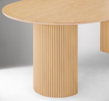 Oval Shape Dining Table Set Furniture Assembly Required With Two Base