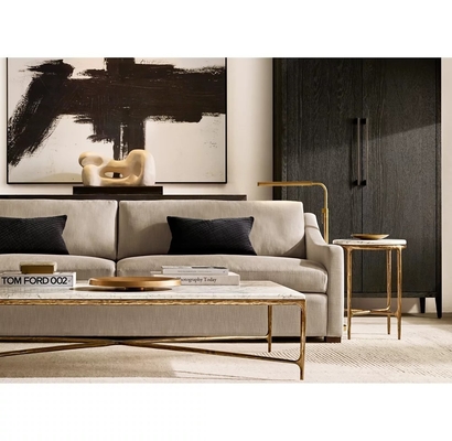 Stainless Steel Sintered Stone Top Side Table Furniture For Modern Living Room Customizable ST-2007