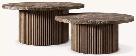 Customizable Size Modern Side Table Furniture for Living Room with Wood  and Sintered Stone Top