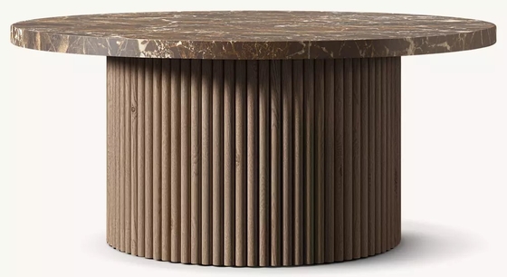 Customizable Size Modern Side Table Furniture for Living Room with Wood  and Sintered Stone Top