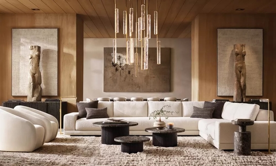 Customizable Size Modern Side Table Furniture for Living Room with Wood  and Sintered Stone Top