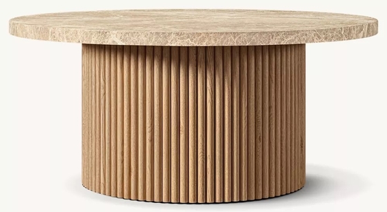 Customizable Size Modern Side Table Furniture for Living Room with Wood  and Sintered Stone Top