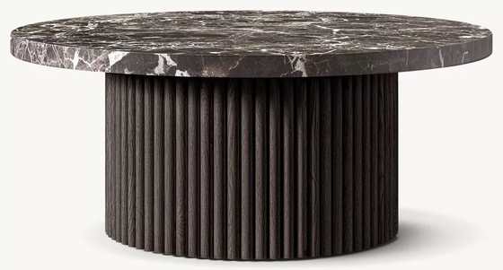 Customizable Size Modern Side Table Furniture for Living Room with Wood  and Sintered Stone Top