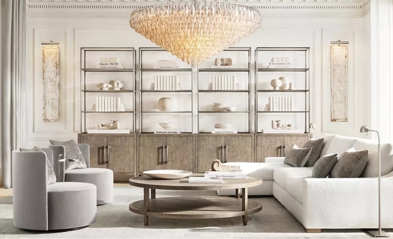 Customizable Modern  Round Coffee Table Furniture with  Wood Top for Living  Room