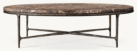 Custom Size Coffee Table Furniture for Modern Living Room Stainless Steel and Ceramic Top Newland Furniture