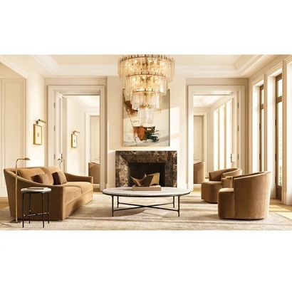 Custom Size Coffee Table Furniture for Modern Living Room Stainless Steel and Ceramic Top Newland Furniture