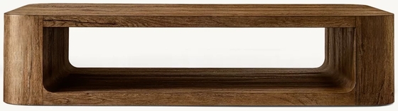 Contemporary Design Coffee Table Furniture with Wood Top and Sintered Stone Base for Living Room