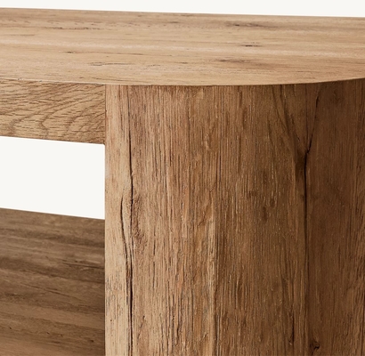 Contemporary Design Coffee Table Furniture with Wood Top and Sintered Stone Base for Living Room