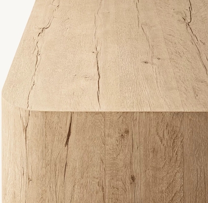 Contemporary Design Coffee Table Furniture with Wood Top and Sintered Stone Base for Living Room