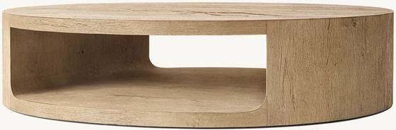 Contemporary Design Coffee Table Furniture with Wood Top and Sintered Stone Base for Living Room