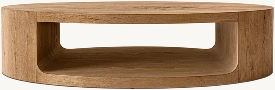 Contemporary Design Coffee Table Furniture with Wood Top and Sintered Stone Base for Living Room