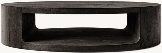 Contemporary Design Coffee Table Furniture with Wood Top and Sintered Stone Base for Living Room