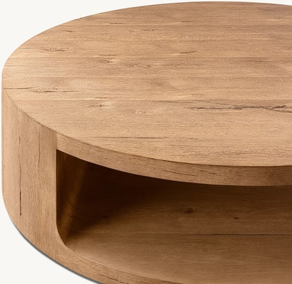 Contemporary Design Coffee Table Furniture with Wood Top and Sintered Stone Base for Living Room
