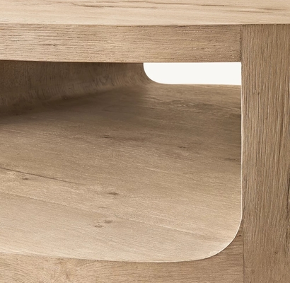 Contemporary Design Coffee Table Furniture with Wood Top and Sintered Stone Base for Living Room