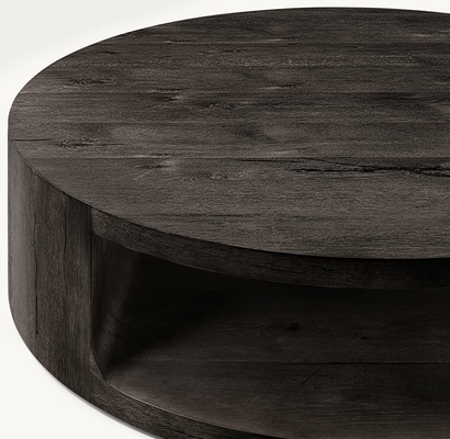 Contemporary Design Coffee Table Furniture with Wood Top and Sintered Stone Base for Living Room