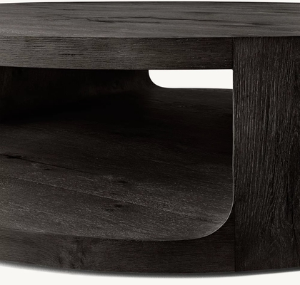 Contemporary Design Coffee Table Furniture with Wood Top and Sintered Stone Base for Living Room
