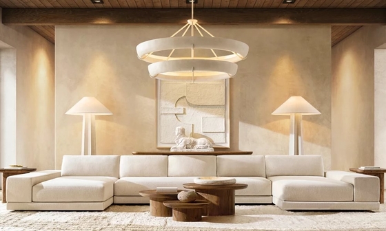 Contemporary Design Coffee Table Furniture with Wood Top and Sintered Stone Base for Living Room