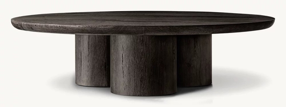 Contemporary Design Coffee Table Furniture with Wood Top and Sintered Stone Base for Living Room