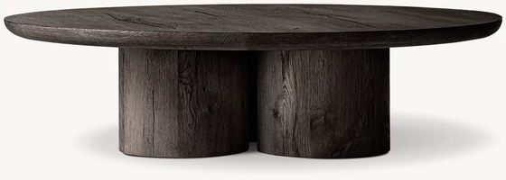 Contemporary Design Coffee Table Furniture with Wood Top and Sintered Stone Base for Living Room