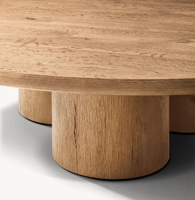 Contemporary Design Coffee Table Furniture with Wood Top and Sintered Stone Base for Living Room