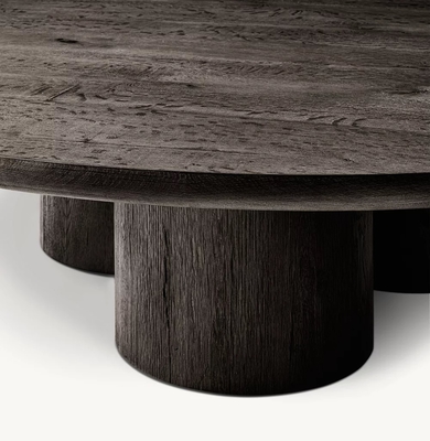 Contemporary Design Coffee Table Furniture with Wood Top and Sintered Stone Base for Living Room