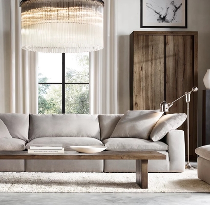 Modern Rectangle Coffee Table Furniture for Living Room in Stainless Steel and Sintered Stone Top
