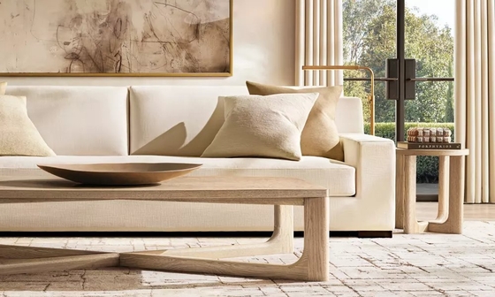 Living Room Modern Solid Wood Coffee Table Customized Lightweight 450mm