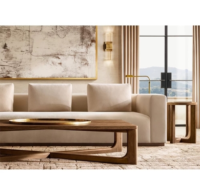 Living Room Modern Solid Wood Coffee Table Customized Lightweight 450mm