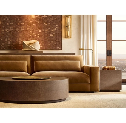 Modern Light Luxury Round Wooden Coffee Table For Living Room