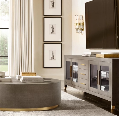 Modern Light Luxury Round Wooden Coffee Table For Living Room