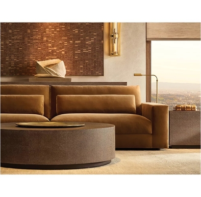 Modern Light Luxury Round Wooden Coffee Table For Living Room