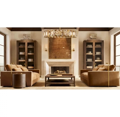 Modern Stainless Steel And Sintered Stone Coffee Table For Living Room Furnishing