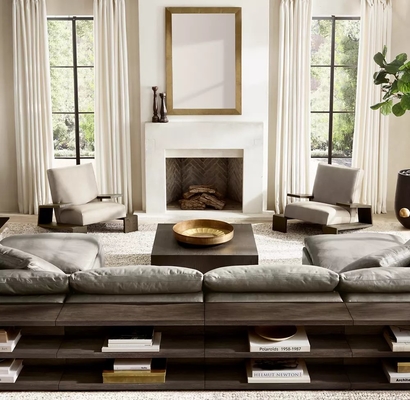 Modern Sintered Stone Top Coffee Table Furniture 450mm For Living Room