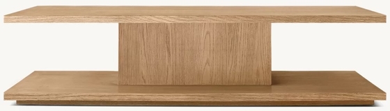 Customized Modern Coffee Table Furniture With Wood Top And Stainless Steel Base