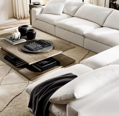Customized Modern Coffee Table Furniture With Wood Top And Stainless Steel Base