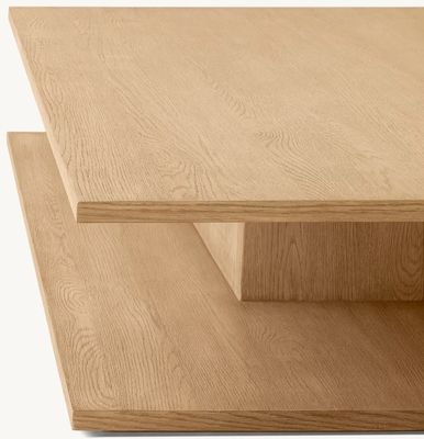 Customized Modern Coffee Table Furniture With Wood Top And Stainless Steel Base
