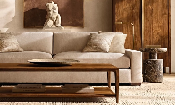 Living Room Modern Light Wood Coffee Table Customizable 1700x1000x450mm