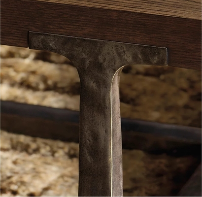 Assemblaggio richiesto Tavolo da caffè moderno 1000x1000x450mm Con acciaio inossidabile e copertura in legno
