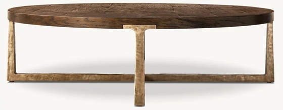 Modern Wood Top Round Coffee Table 300mm With Stainless Steel Material