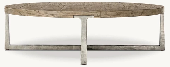 Modern Wood Top Round Coffee Table 300mm With Stainless Steel Material