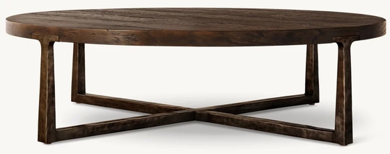 Modern Wood Top Round Coffee Table 300mm With Stainless Steel Material